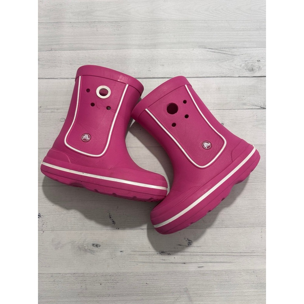 Crocs kids pink rain boots junior size 2